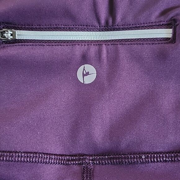 90 Degree By Reflex Ankle Length Deep Purple Athletic Leggings, Small - Picture 5 of 5